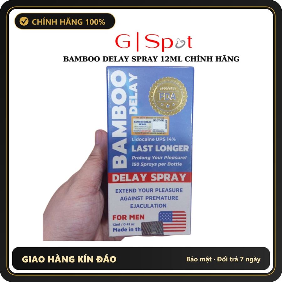 (Che Tên) Xịt BAMBOO DELAY SPRAY 12ML - chống xuất tinh sớm tot nhat Cao Cấp Bảo Đảm