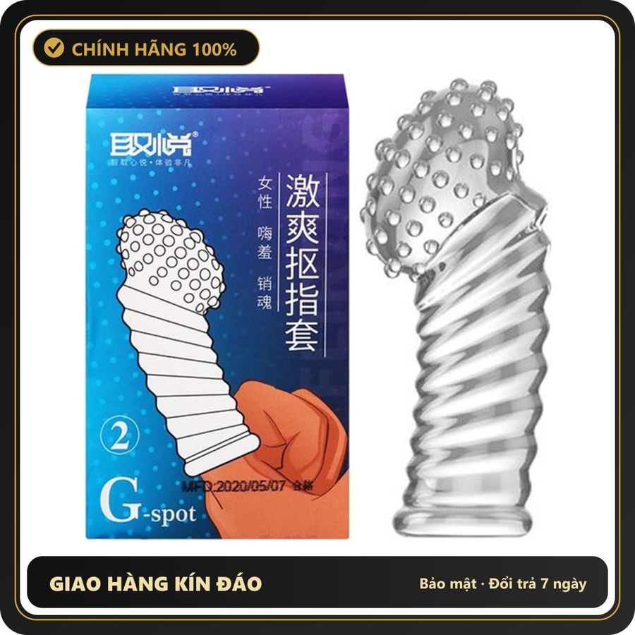 (Che Tên) Bao Cao Su Ngón Tay Dài Aichao G-spot 2 - Gai Nổi Lớn - Hộp 1 Cái Giao Nhanh Toàn Quốc