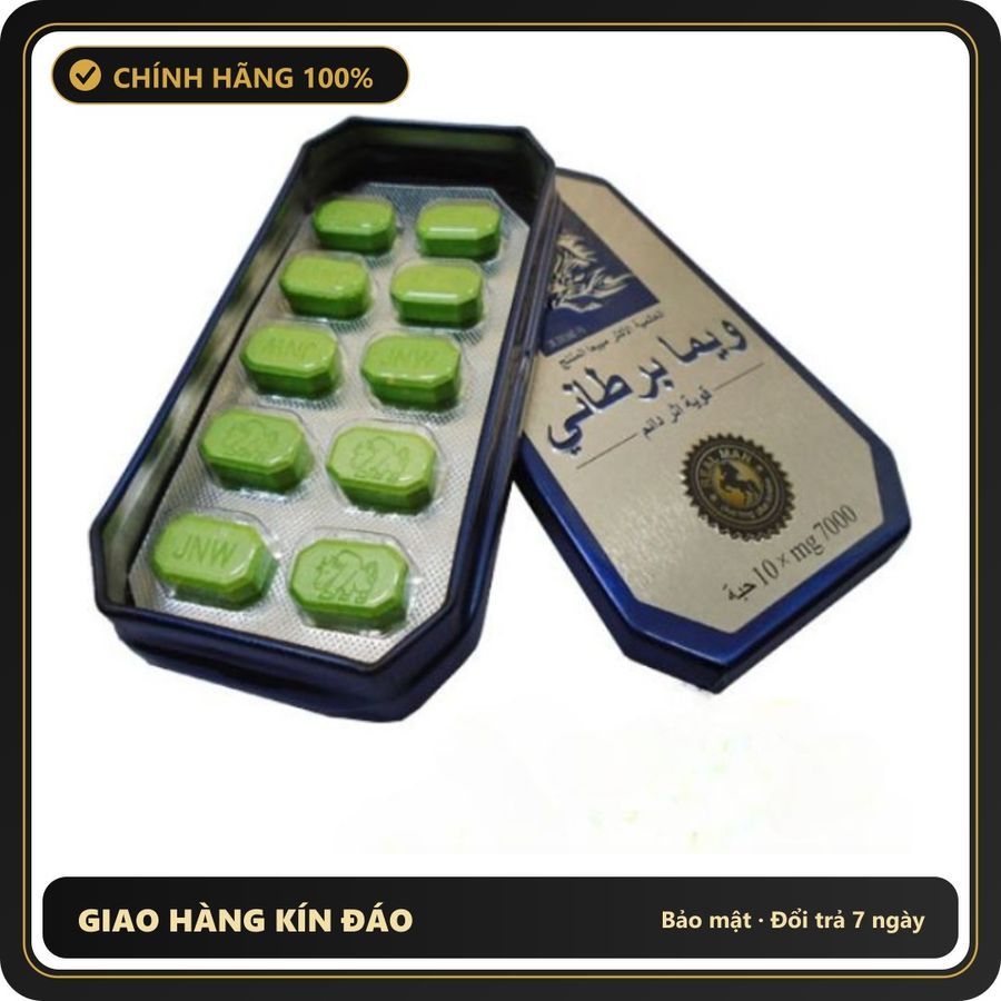 (Che Tên) Vỉ Ngựa Thái Xanh Chính Hãng Hỗ Trợ Phái Mạnh - Hộp 10 Viên Hộp Trắng Kín