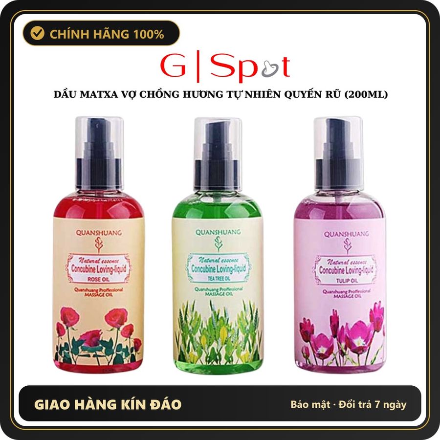 (Che Tên) Dầu Mát Xa Vợ Chồng Hương Tự Nhiên Quyến Rũ 200ml - Thư Giãn Với Hương Hoa Hồng, Trà Xanh & Tulip, Chăm Sóc Da Toàn Thân - Hàng Mới Về