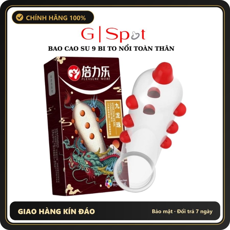 (Che Tên) Bao Cao Su 9 Bi To Nổi Toàn Thân - Hộp 2 chiếc Hộp Trắng Kín
