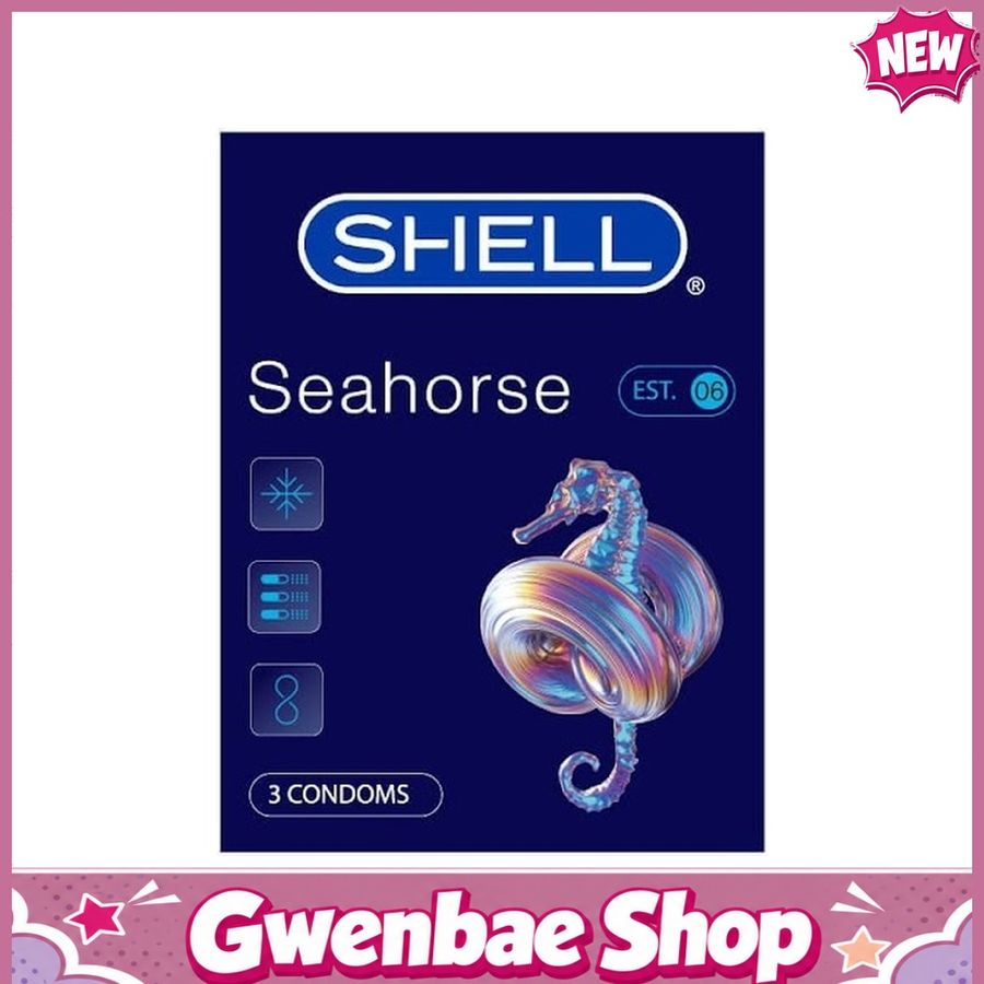 Bao cao su Shell Seahorse - Kéo dài thời gian - Hộp 3 cái - Gwen Shop Chính Hãng