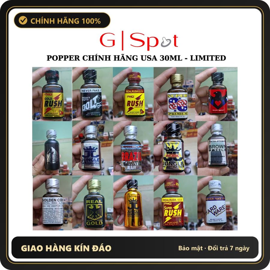 (Che Tên) Popper Chính Hãng Usa 30ml - Chọn Ngẫu Nhiên Chuẩn Auth