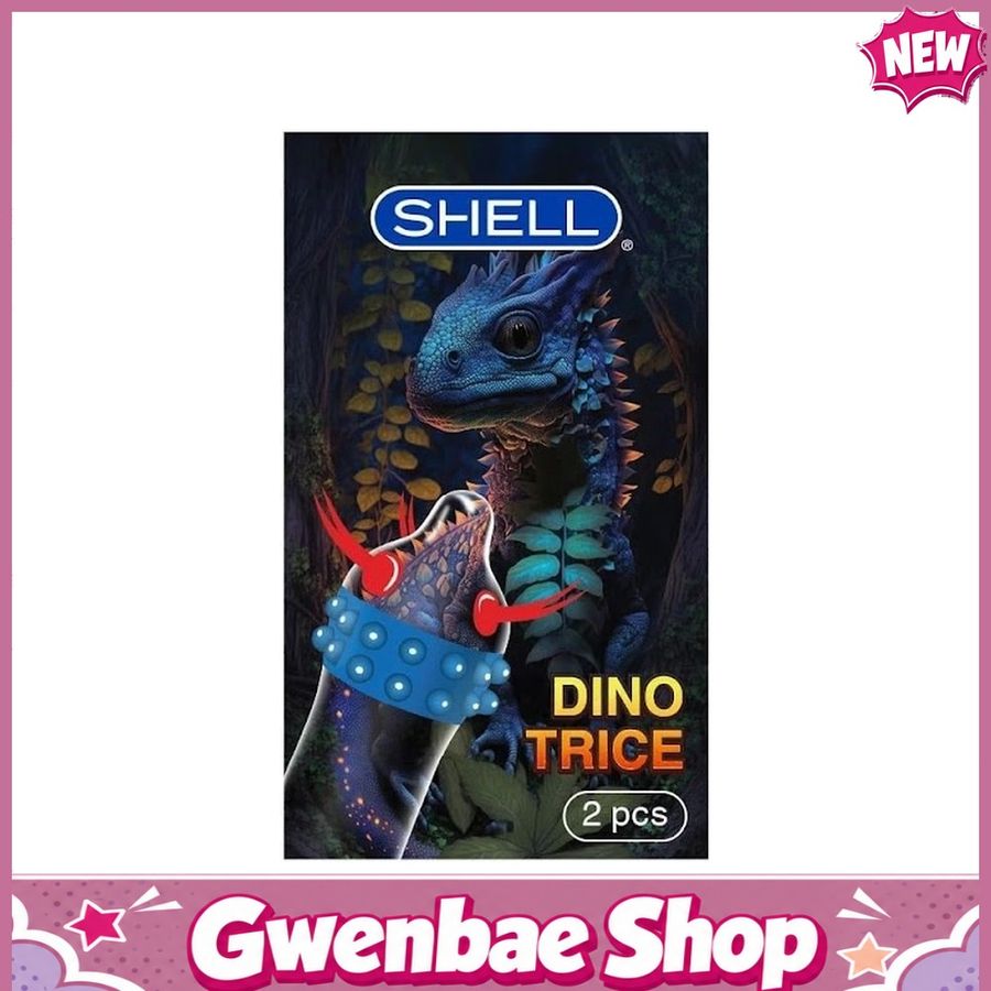 Bao cao su Shell Dino Trice - Hộp 1 bao gai, 2 vòng bi + 1 bao Shell Performax ( - Hộp 2 cái) - Gwen Shop Chính Hãng