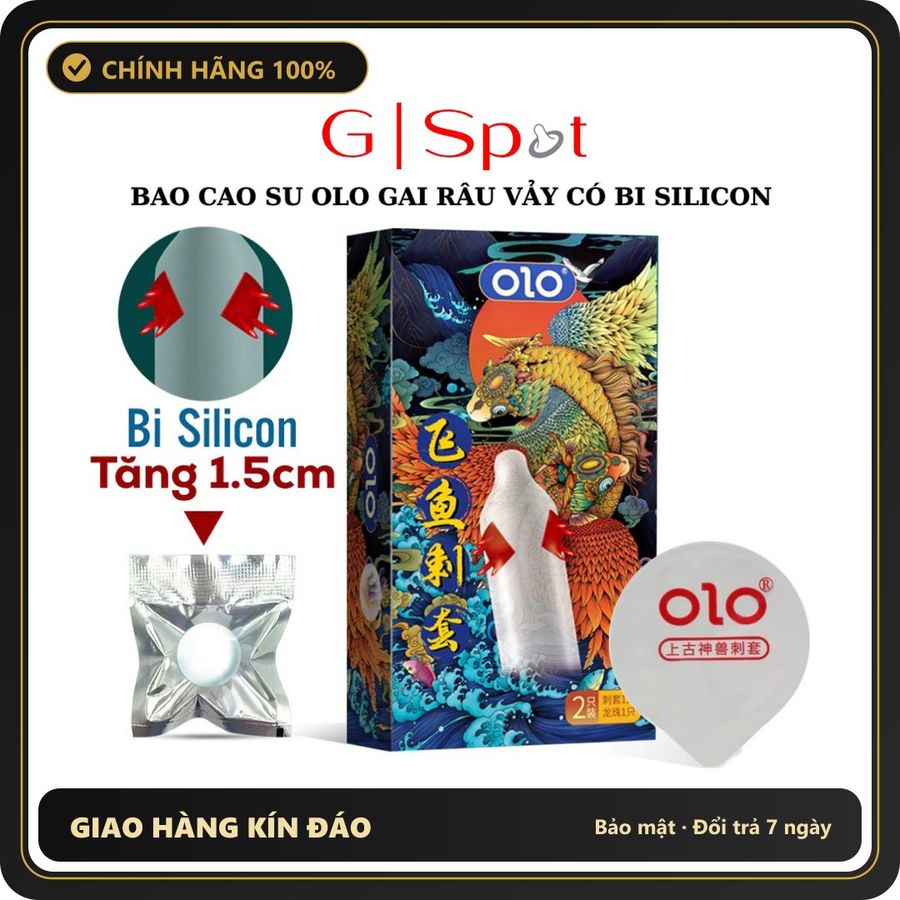 (Che Tên) Bao Cao Su OLO Gai Râu Vảy Có Bi Silicon - Siêu Mỏng 0.01 - Nhiều Gel Boi Tron Hỗ Trợ 24/7
