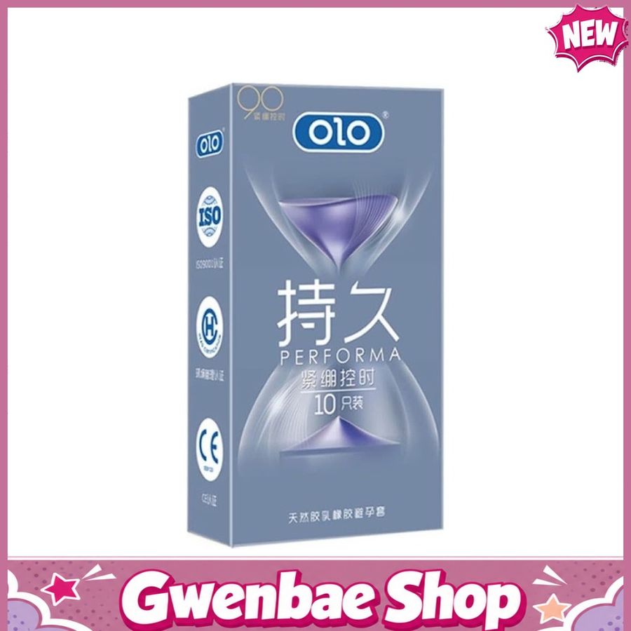 Bao cao su OLO 0.01 Đồng Hồ Xanh - Kéo dài thời gian, hương vani - Hộp 10 cái - Gwen Shop Chính Hãng