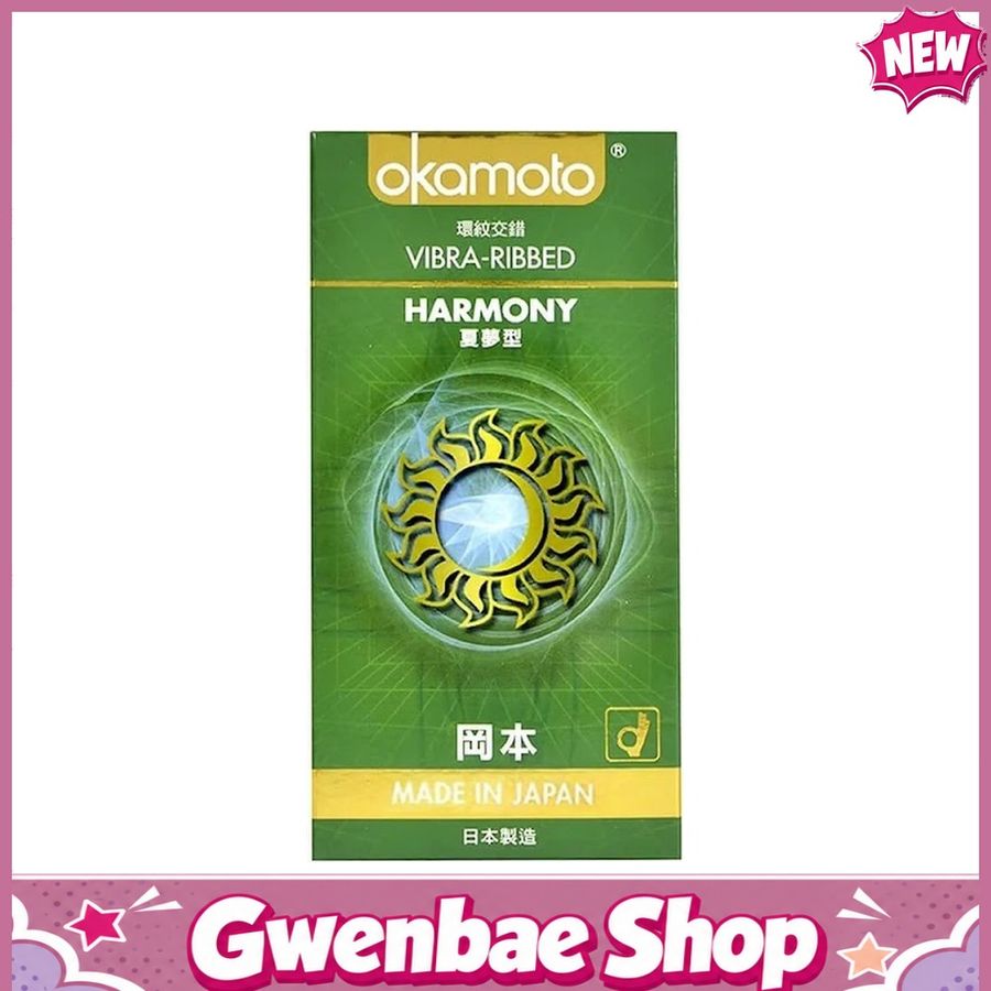 Bao cao su Okamoto Harmony - Gân sọc, siêu mỏng - Hộp 10 cái - Gwen Shop Chính Hãng
