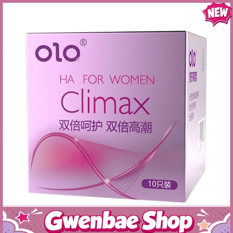 Bao cao su OLO 0.01 Climax Ha For Women - Siêu mỏng, dưỡng ẩm, gai li ti - Hộp 10 cái - Gwen Shop Chính Hãng
