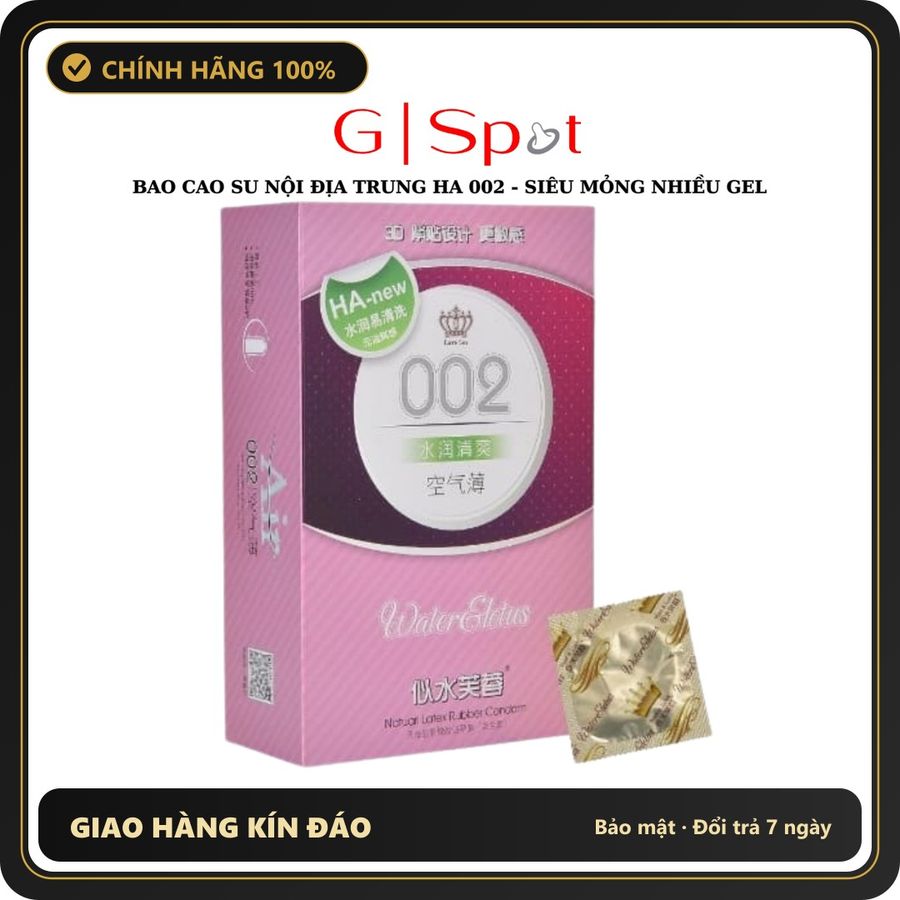 (Che Tên) Bao Cao Su Nội Địa Trung HA 002 - Hộp 100 Cái - Siêu Mỏng Nhiều Gel Chuẩn Auth