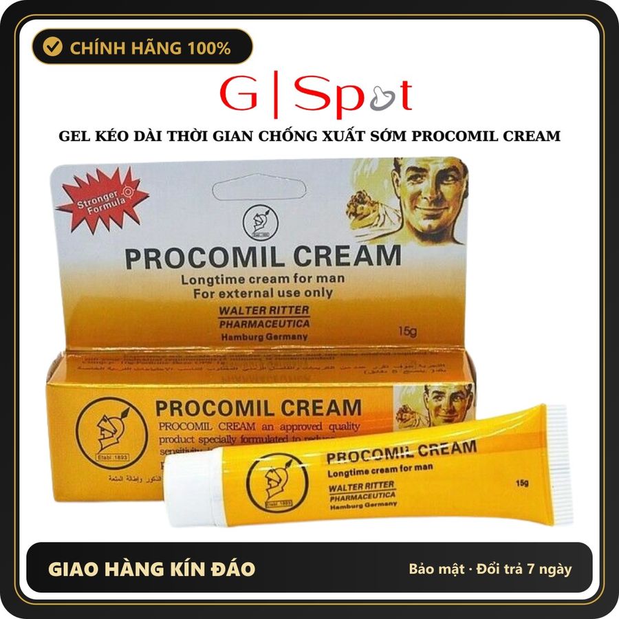 (Che Tên) Gel Kéo Dài Thời Gian Chống Xuất Sớm Procomil Cream Của Đức Bảo Mật Tuyệt Đối