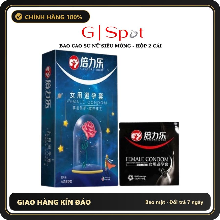 (Che Tên) Bao Cao Su Dành Cho Nữ Siêu Mỏng - Hộp 2 Cái Giao Nhanh Toàn Quốc