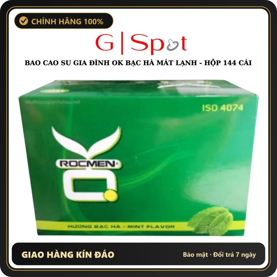 (Che Tên) Bao Cao Su OK Giá Rẻ Gia Đình Bạc Hà Mát Lạnh - Hộp 144 Cái Cao Cấp Bảo Đảm