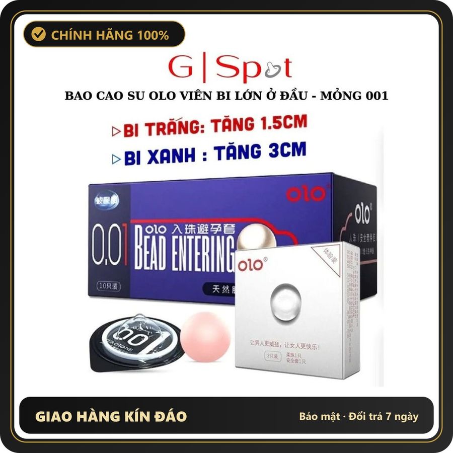 (Che Tên) Bao Cao Su OLO Viên Bi Silicon Lớn Ở Đầu - Siêu Mỏng 001 - Tăng Kích Thước Chạm Điểm G 789268 Bảo Mật Tuyệt Đối