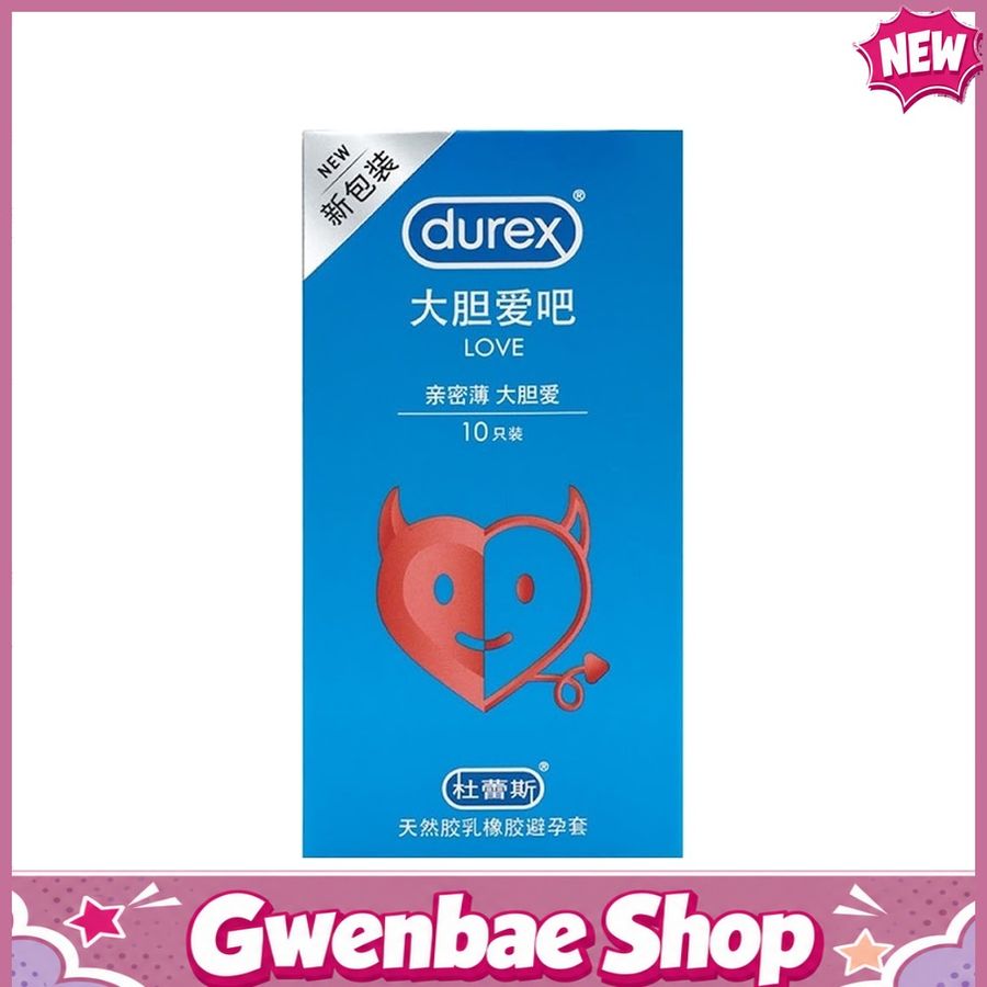 Bao cao su Durex Love - Siêu mỏng, hương vani - Hộp 10 cái - Gwen Shop Chính Hãng