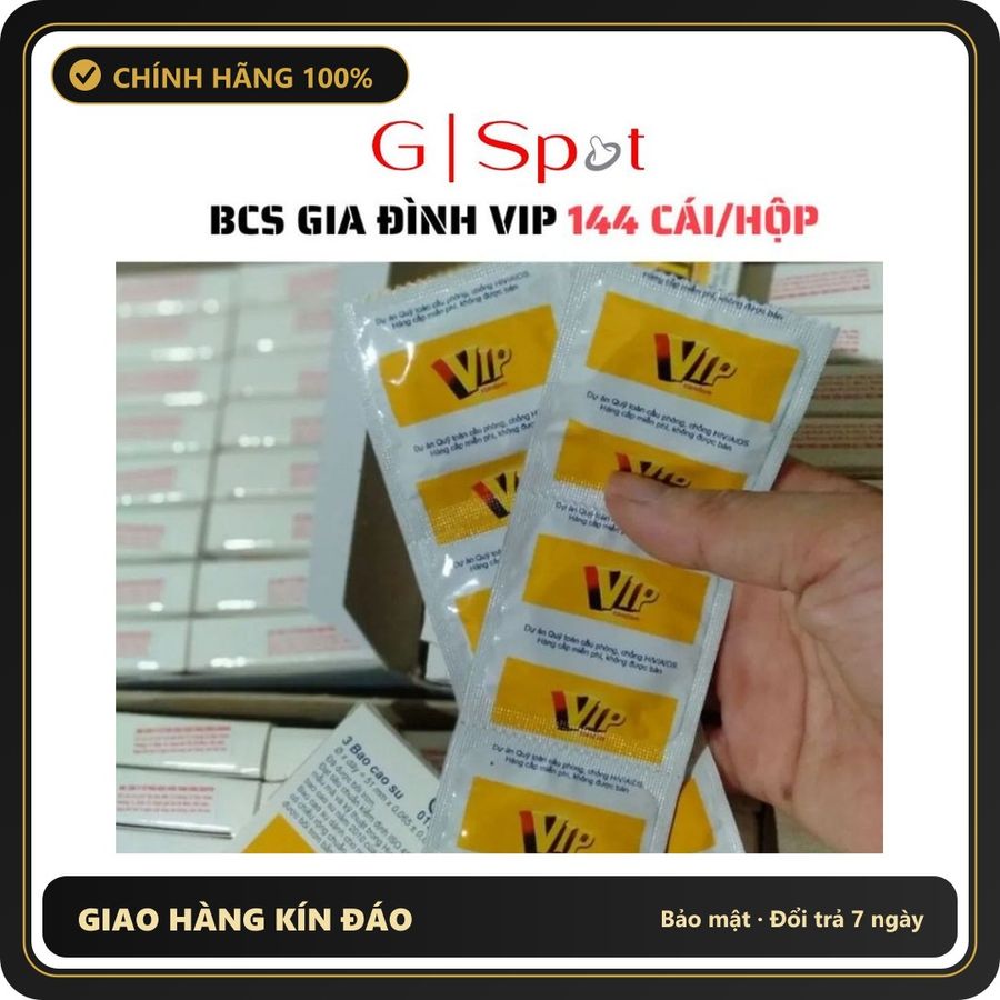 (Che Tên) Bao Cao Su Gia Đình Vip Plus, Bao Cao Su Khách Sạn Giá Rẻ - 144 Cái Chuẩn Auth