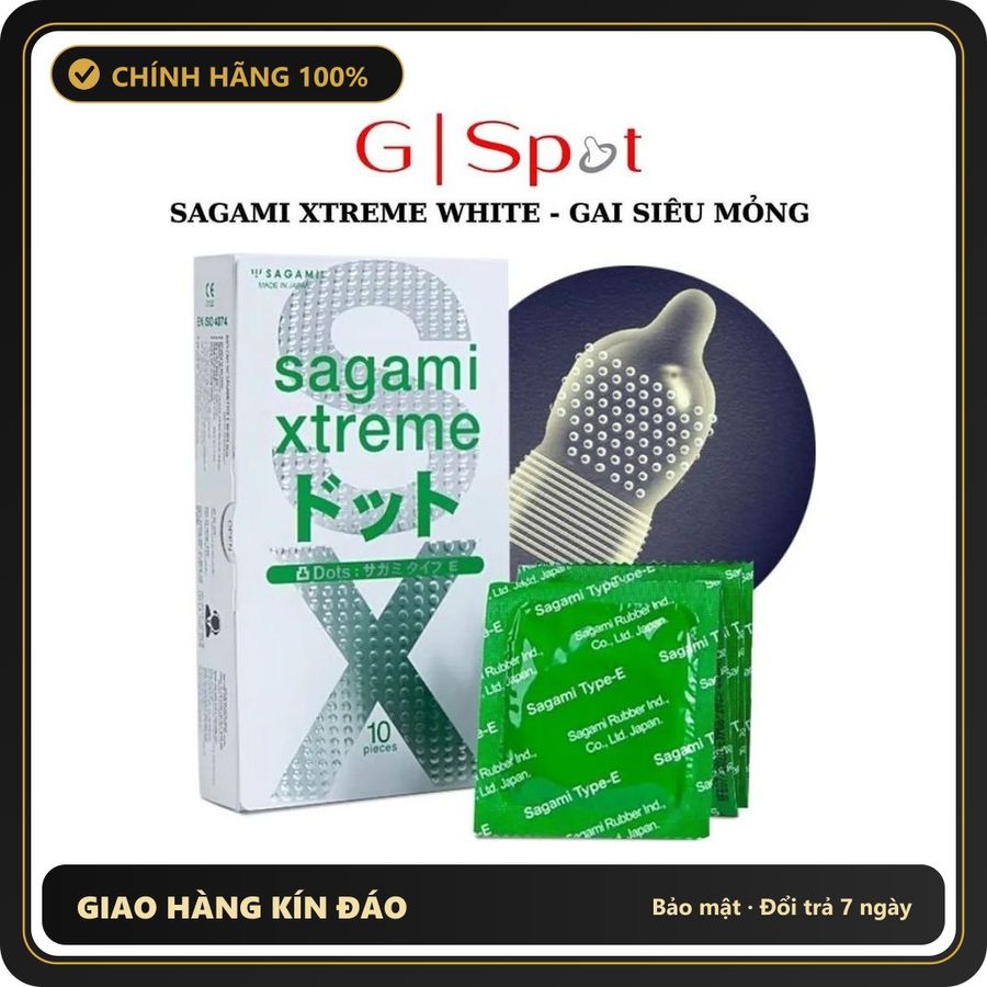 (Che Tên) Bao cao su Sagami Extreme White - Cam kết hàng nhập 100% ( chính hãng ) Hộp Trắng Kín