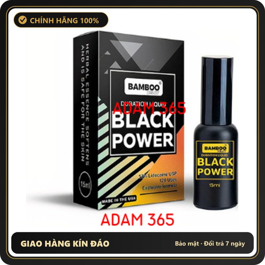 (Che Tên) Xịt Bamboo Black Power Kéo dài thời gian 15ml chính hãng. (Sản phẩm shop ADAM 365) Giao Nhanh Toàn Quốc