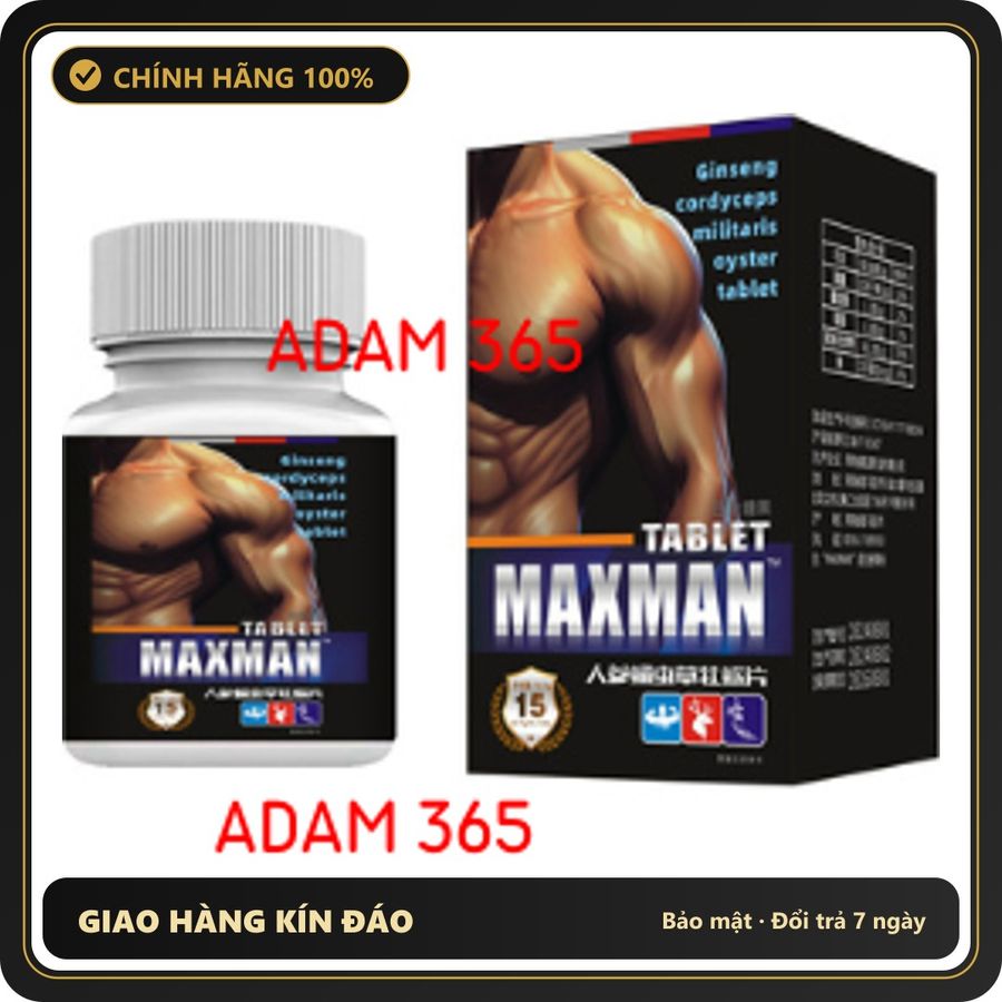 (Che Tên) Viên uống cường dương MaxMan USA 16 viên (Sản phẩm shop ADAM 365) Chuẩn Auth
