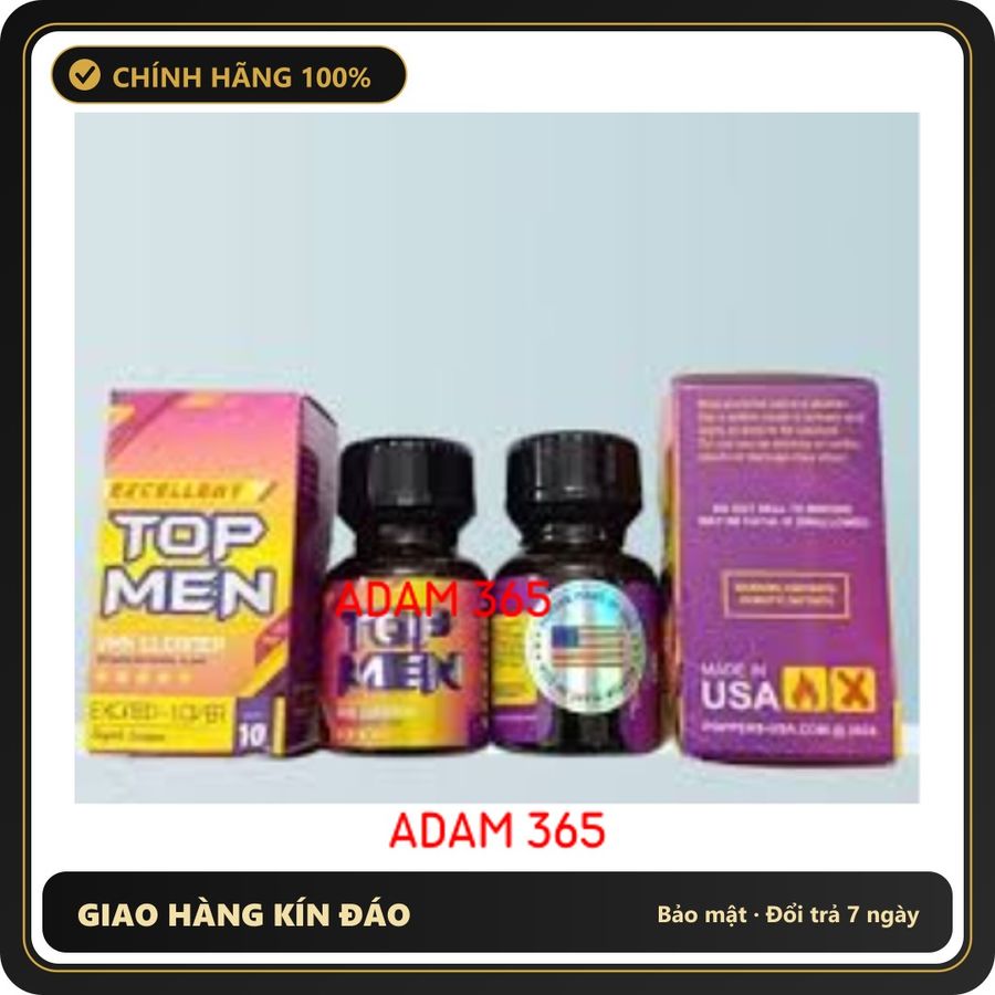 (Che Tên) Nước ngửi Popper TOP MEN tăng kích thích chai 10ml chính hãng (Sản phẩm shop ADAM 365) - Hàng Mới Về