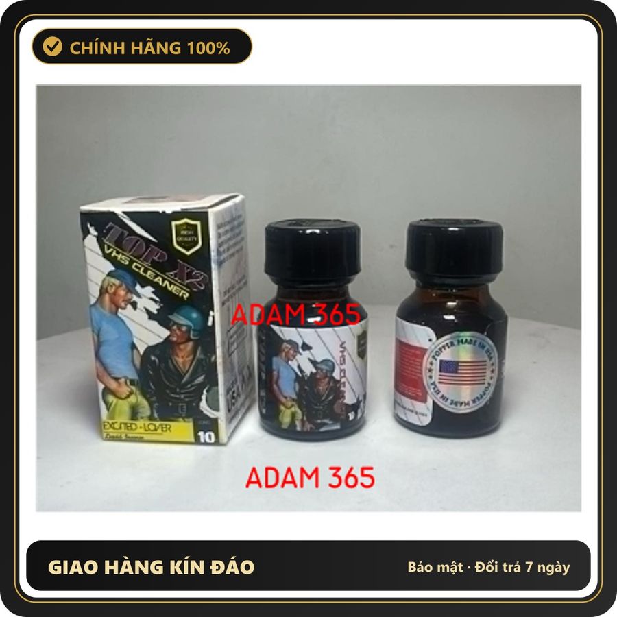 (Che Tên) Chai hít Popper TOP X2 chính hãng 10ml (Sản phẩm shop ADAM 365) Cao Cấp Bảo Đảm