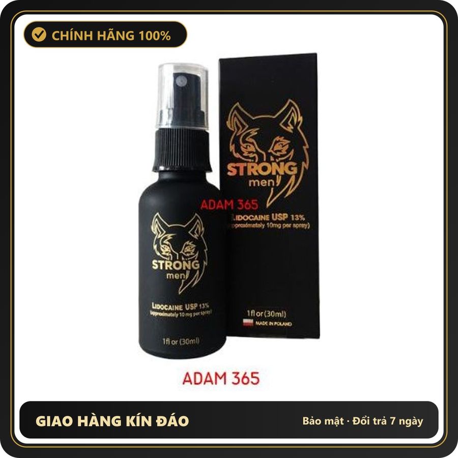 (Che Tên) Xịt chống xuất tinh sớm Strong Men 30ml chính hãng Hộp Trắng Kín