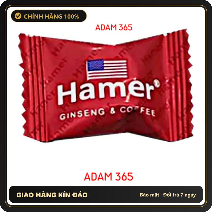 (Che Tên) Kẹo Ngậm Nhân Sâm Tăng Cường Sinh Lý - Hamer Mỹ 1 viên (SHOP BAO HÀNG THẬT) Hộp Trắng Kín