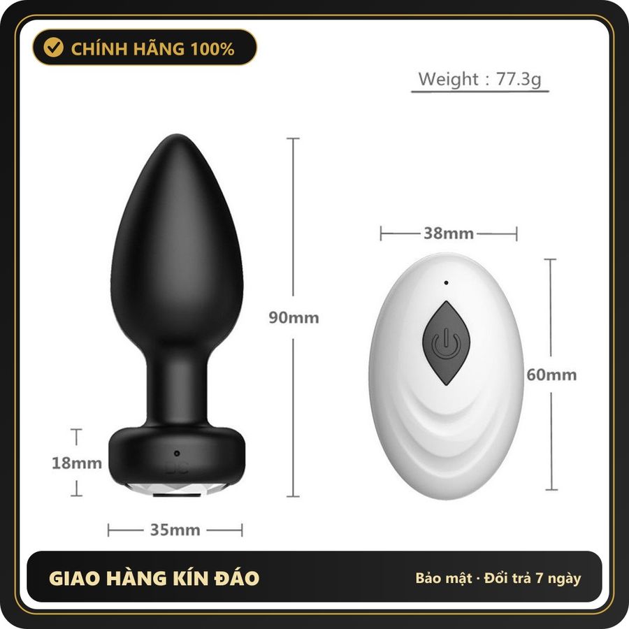 (Che Tên) Phích (PLUG) Cấm Cửa Sau Nam - Nữ (Rung điều khiển từ xa) Hỗ Trợ 24/7