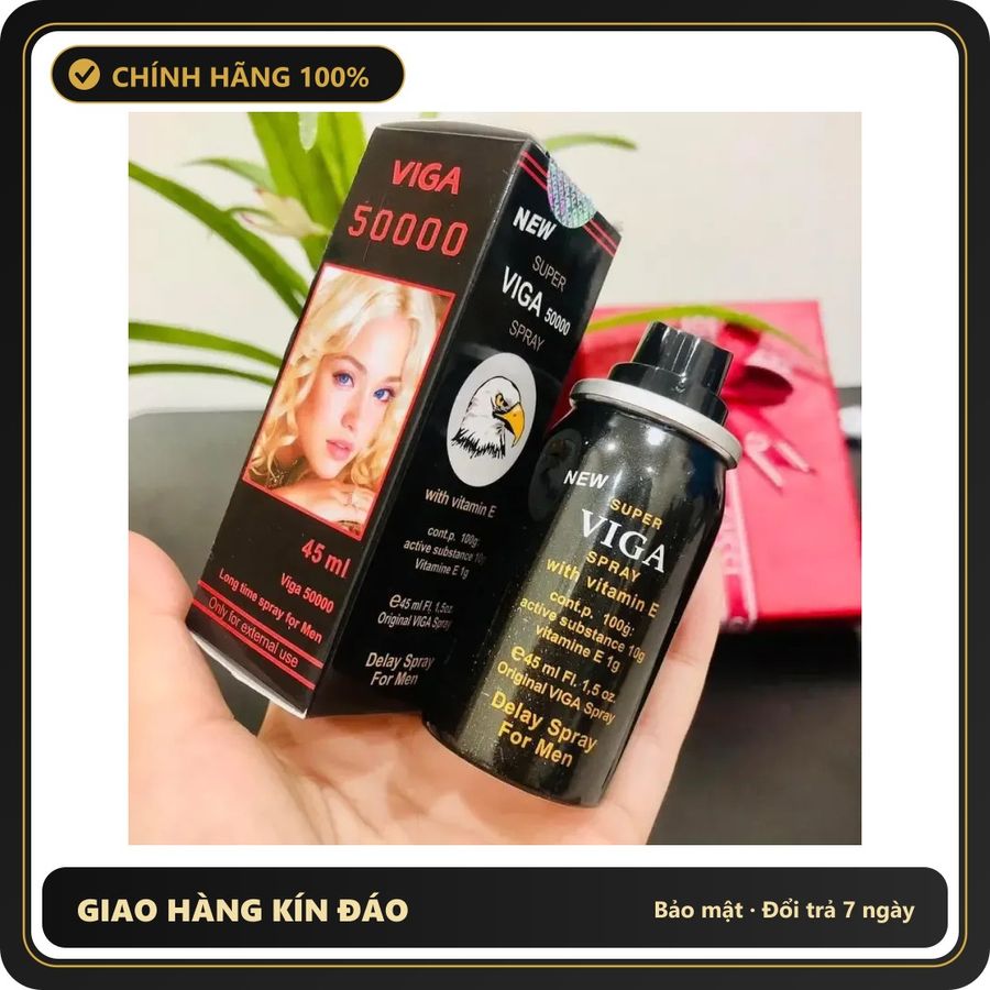 (Che Tên) Xịt Super Viga 50000 Spray chính hãng cho Nam 310669 Bảo Mật Tuyệt Đối