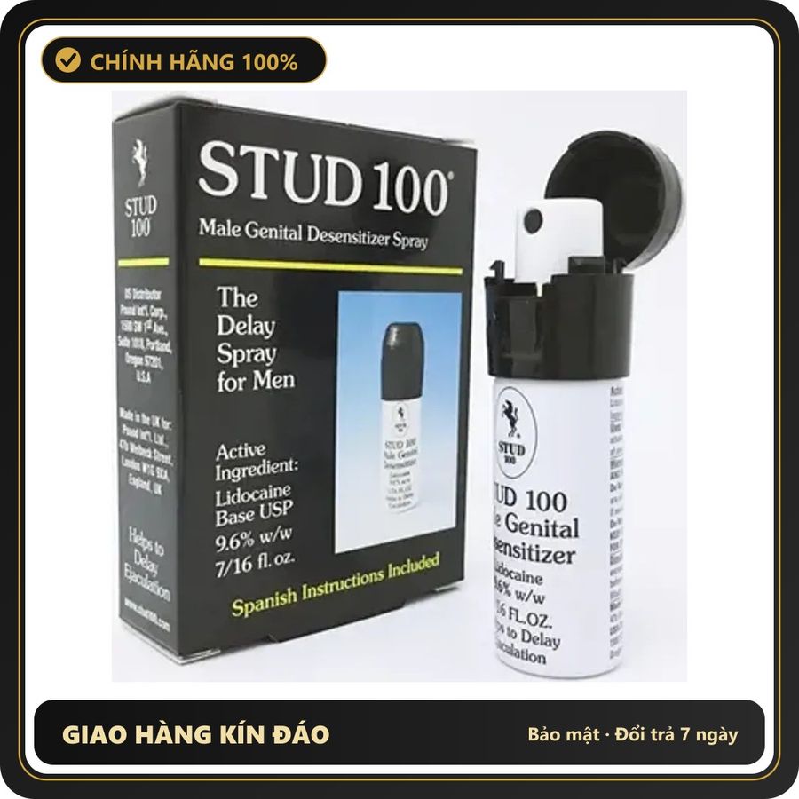 (Che Tên) Dung dịch xịt Stud 100 dành cho nam giới, 12ml 310706 Hộp Trắng Kín