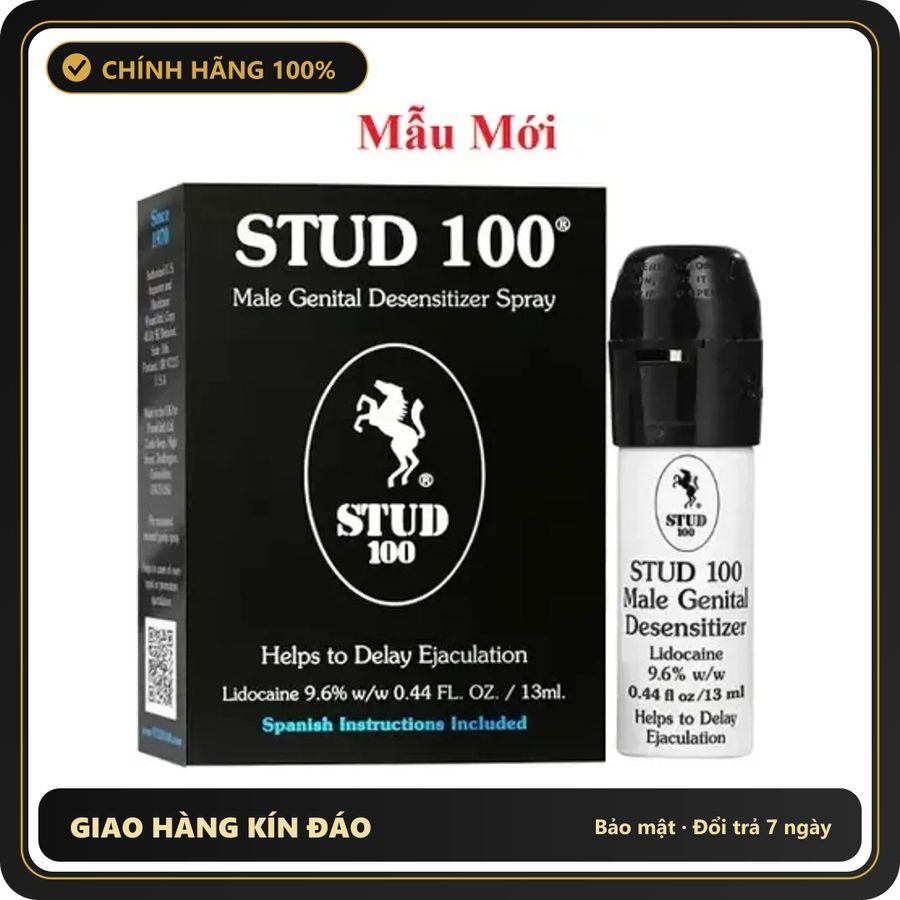 (Che Tên) Xịt Stud 100 Hỗ Trợ Kéo Thời Gian Cho Nam Giới 310707 Hộp Trắng Kín