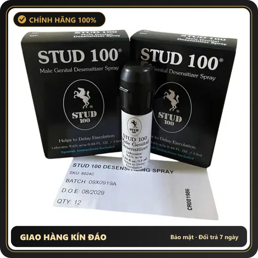 (Che Tên) Xịt dành cho nam giới Stud 100 Anh Quốc 310708 Cao Cấp Bảo Đảm