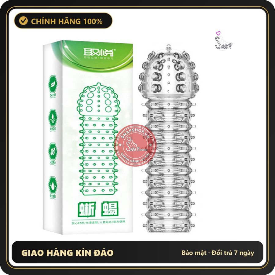 (Che Tên) () Bao cao su đôn dên Aichao Xanh Lá Thằn lằn Chính Hãng [Mã CK-DON06] Hộp Trắng Kín