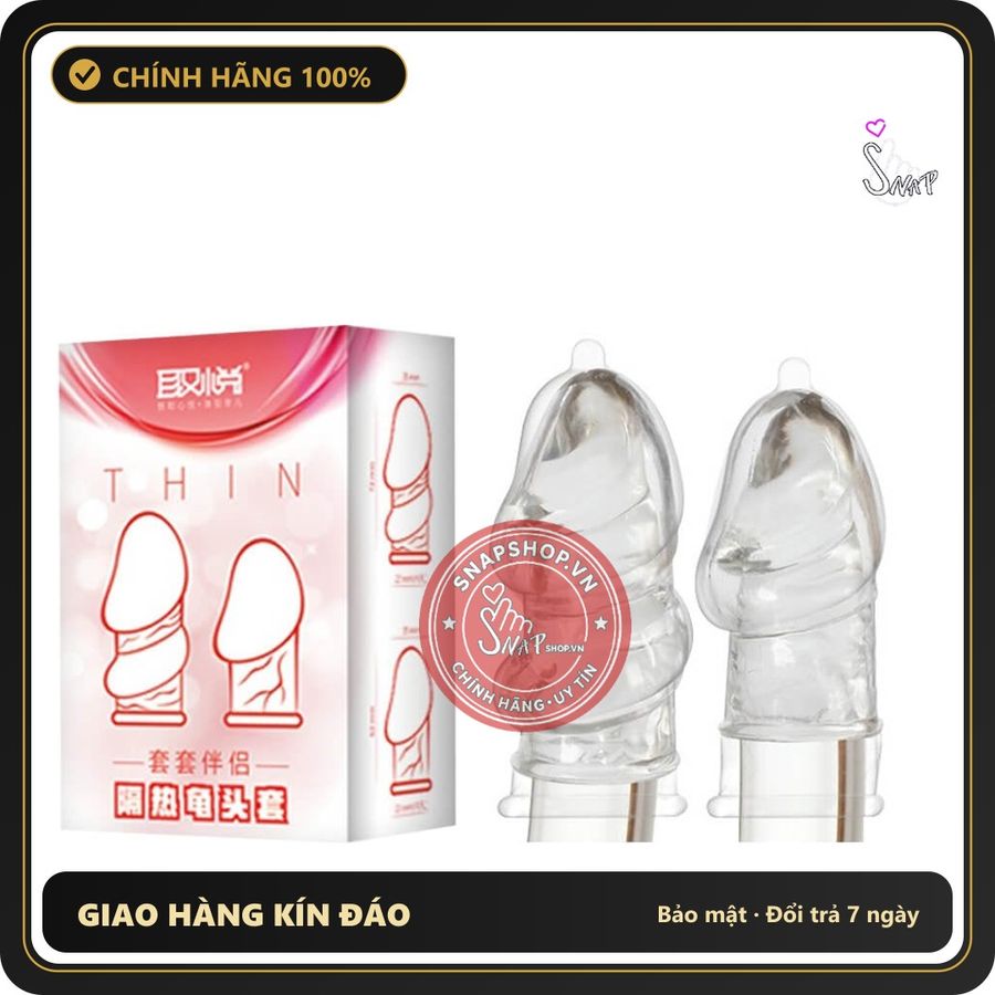 (Che Tên) () Bao cao su đôn dên Aichao Thin Hồng Che quy đầu Chính Hãng [Mã CK-SP00190-0104] Hỗ Trợ 24/7