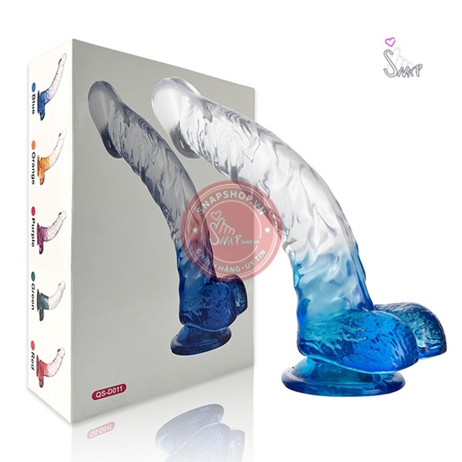 Dương vật giả silicon dáng cong Dildo Jelly đa sắc chính hãng - silicone mềm mại, chất liệu an toàn cho da, dễ vệ sinh - giao hàng che tên kín đáo