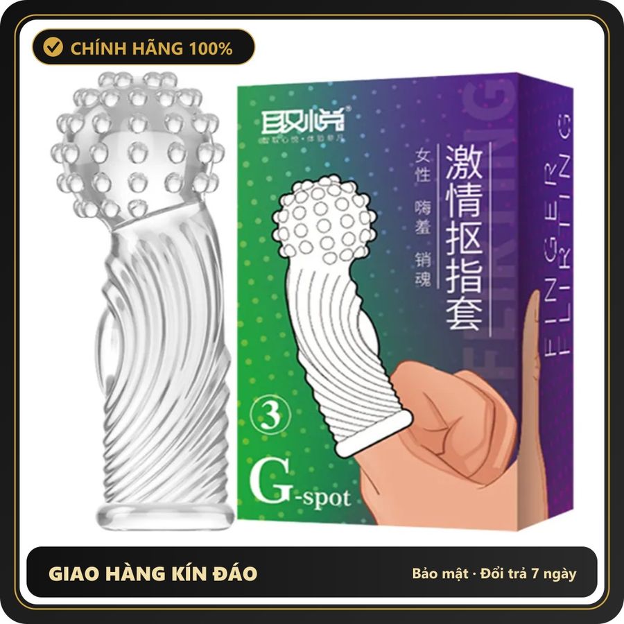 (Che Tên) Bao Cao Su Ngón Tay Gai Đầu To TPE G-Spot - Hộp 1 Cái Giao Nhanh Toàn Quốc