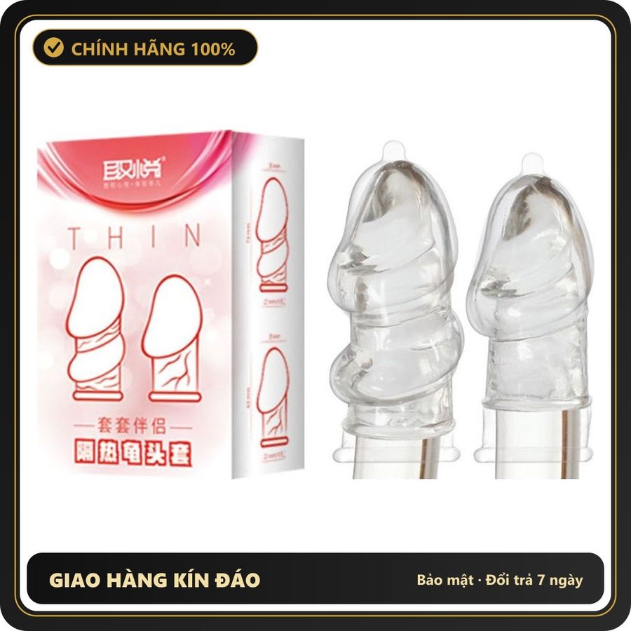 (Che Tên) Bao Cao Su Đôn Dên Khúc Đầu Aichao Thin Hồng [Mã CK-SP905778-04] Hộp Trắng Kín