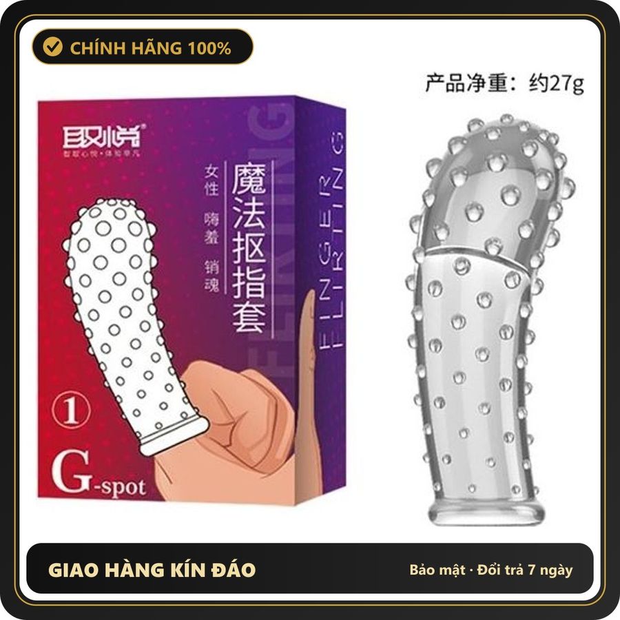 (Che Tên) Bao cao su đôn bi gai to BDD Ngón Tay Aichao G-spot 1 Cái che tên [Mã CK-SP906663-02] Cao Cấp Bảo Đảm