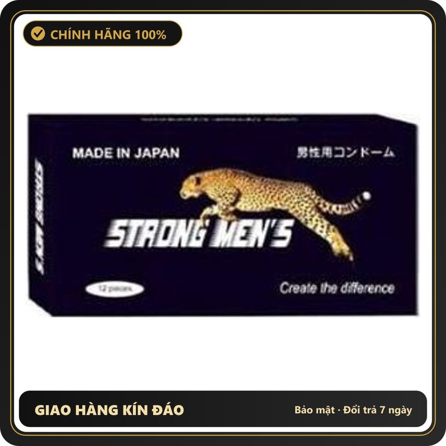 (Che Tên) Bao Cao Su Strong Men Gân Gai Siêu Mỏng Khử Mùi Tối Đa (HS12) [Mã CK-SP911168-03] Hộp Trắng Kín