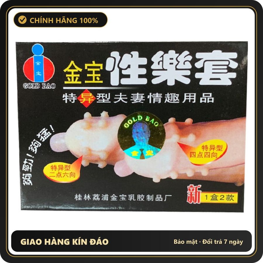 (Che Tên) Bao cao su nhiều bi lớn gold bao [Mã CK-SP912647-07] Cao Cấp Bảo Đảm