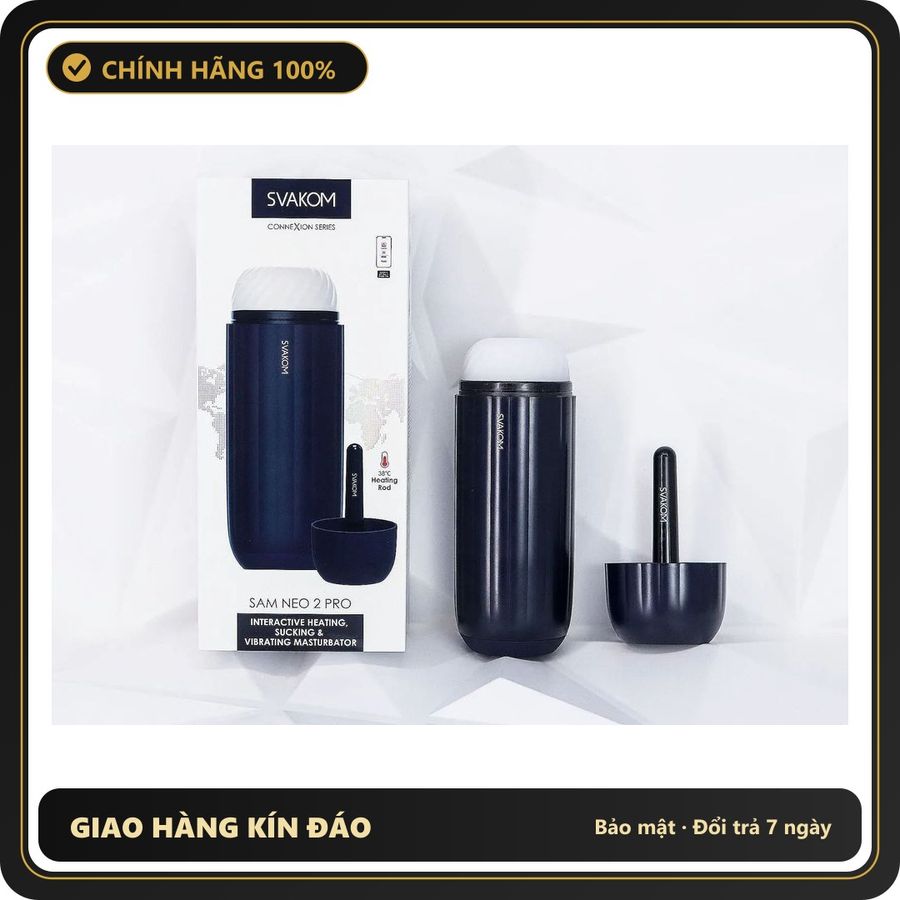 (Che Tên) Máy massage thư giãn âm đạo giả tự động Svakom Sam Neo 2 Pro phát nhiệt kết nối điều khiển [Mã TOY-10090] Bảo Mật Tuyệt Đối