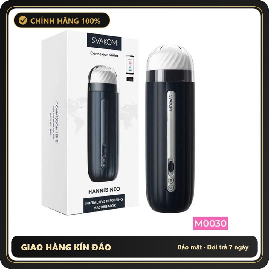 (Che Tên) Âm đạo giả tự động Svakom Hannes Neo co bóp 5 chế độ tỏa nhiệt pin sạc [Mã TOY-10123] Cao Cấp Bảo Đảm