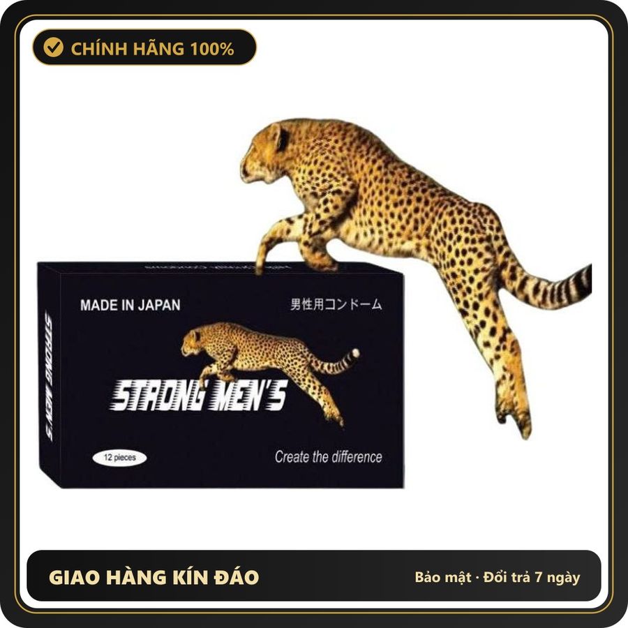 (Che Tên) Bao cao su Strong Men Less Skin Black có gai liti, siêu mỏng 001, giúp kéo dài quan hệ - Hộp 12 bao - Hàng Mới Về