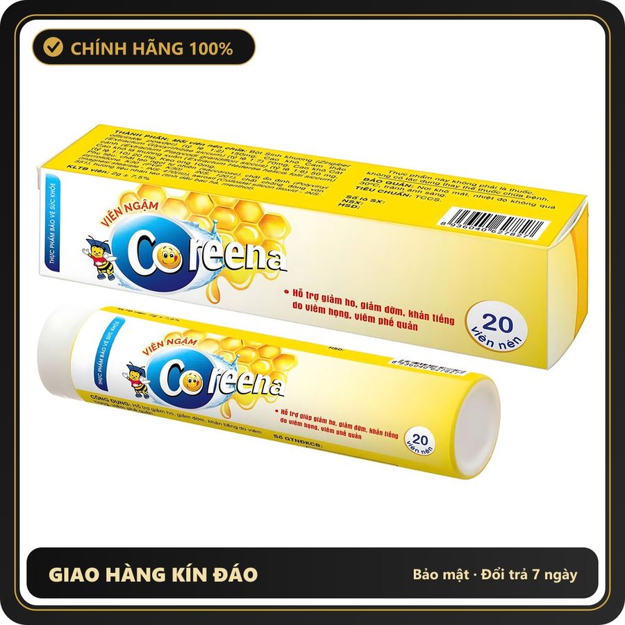 (Che Tên) Viên ngậm Coreena hỗ trợ giảm ho, giảm nhiệt miệng, giảm ngứa đau rát cổ họng - Hàng Mới Về