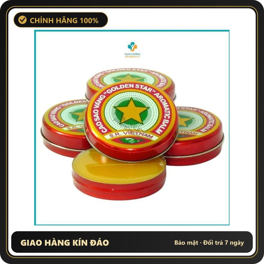 (Che Tên) Cao sao vàng - Giảm nhức đầu, Giảm đau bụng, Say tàu xe - Hôp 3g Cao Cấp Bảo Đảm
