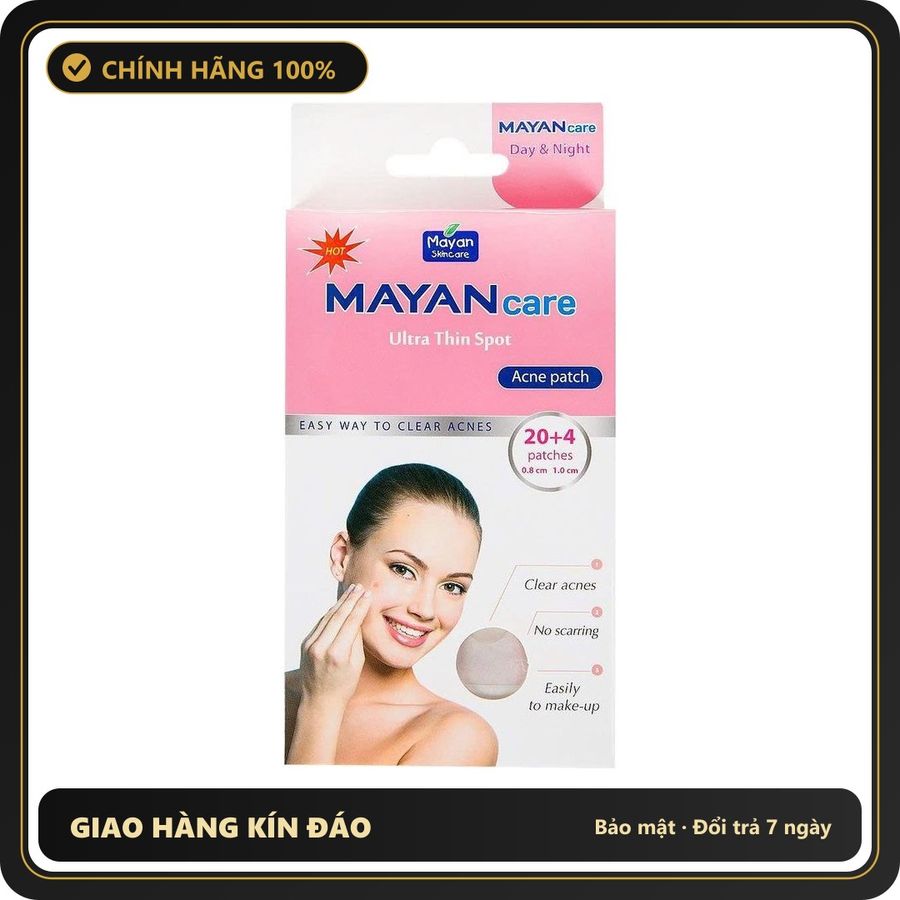 (Che Tên) Miếng Dán Mụn Mayan Ultra Thin Spot Acne Patch 20+4 PCS Chuẩn Auth