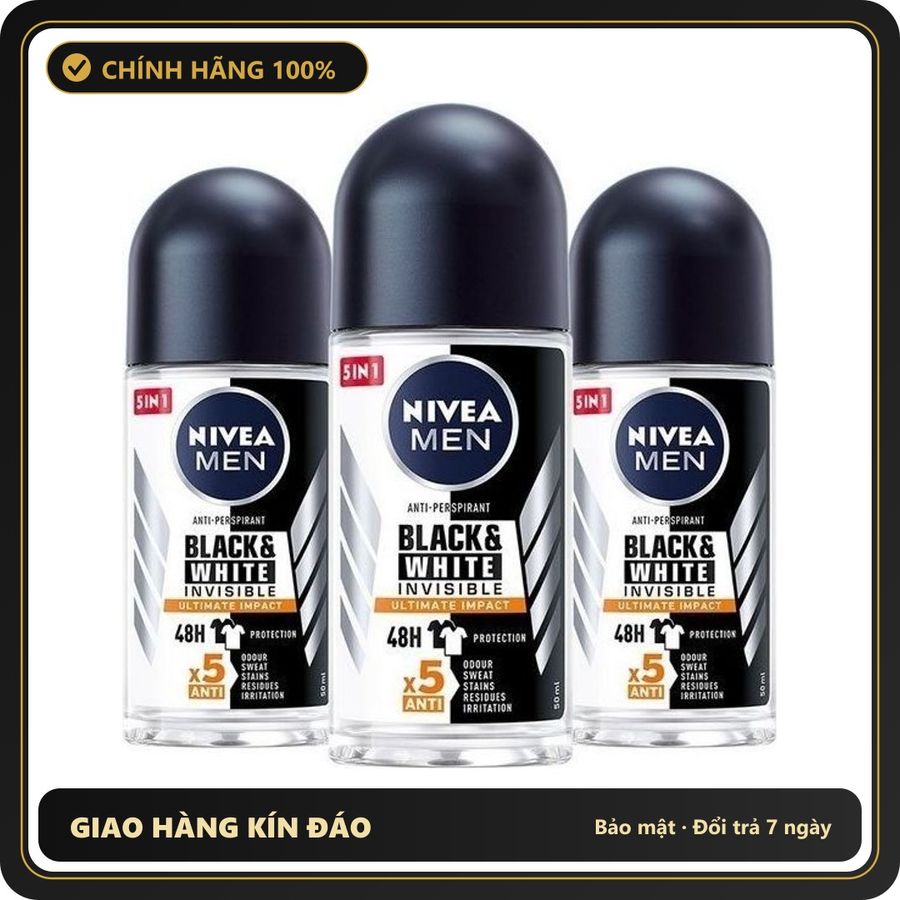(Che Tên) LĂN ngăn mùi NIVEA MEN dành cho Nam hàng chính hãng giúp giảm mồ hôi, ngăn mùi hiệu quả - 50ml - Hàng Mới Về