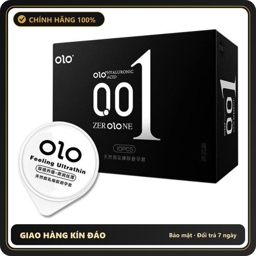 (Che Tên) Bao cao su siêu mỏng 001, bcs nhiều ge.l, cảm giác chân thật - Hộp 10 bao Chuẩn Auth