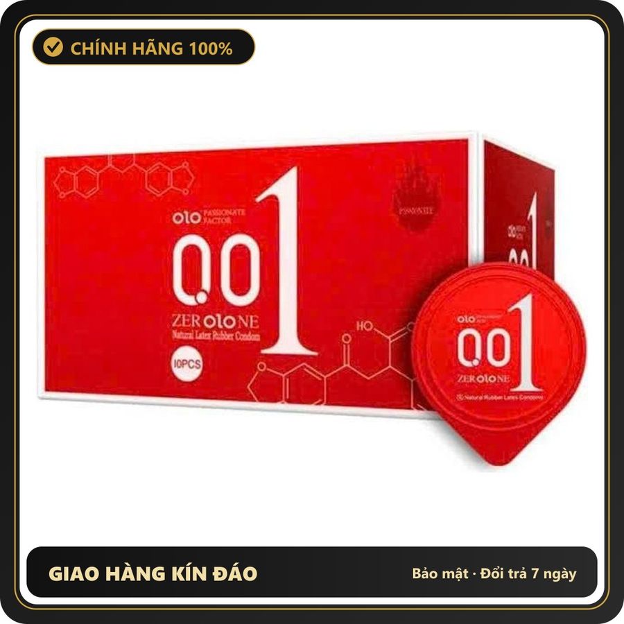 (Che Tên) Bao cao su siêu mỏng 001 truyền nhiệt mang lại cảm giác nóng bỏng - Hộp 10 bao Giao Nhanh Toàn Quốc