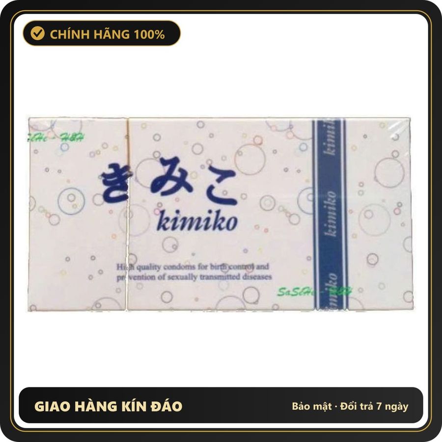(Che Tên) Bao cao su Kimico thương hiệu Nhật Bản trơn, siêu mỏng mang lại cảm giác chân thật - Hộp 12 bao Giao Nhanh Toàn Quốc