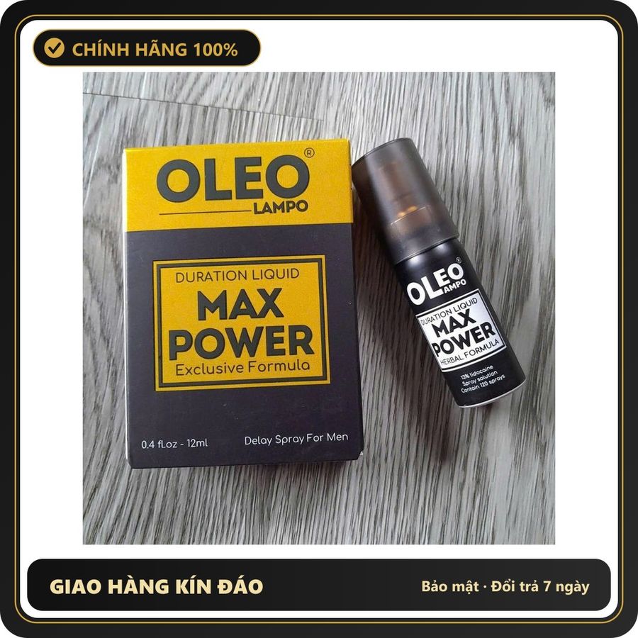 (Che Tên) Xịt Oleo Lampo Max Power cao cấp chăm sóc nam cực hiệu quả Bảo Mật Tuyệt Đối